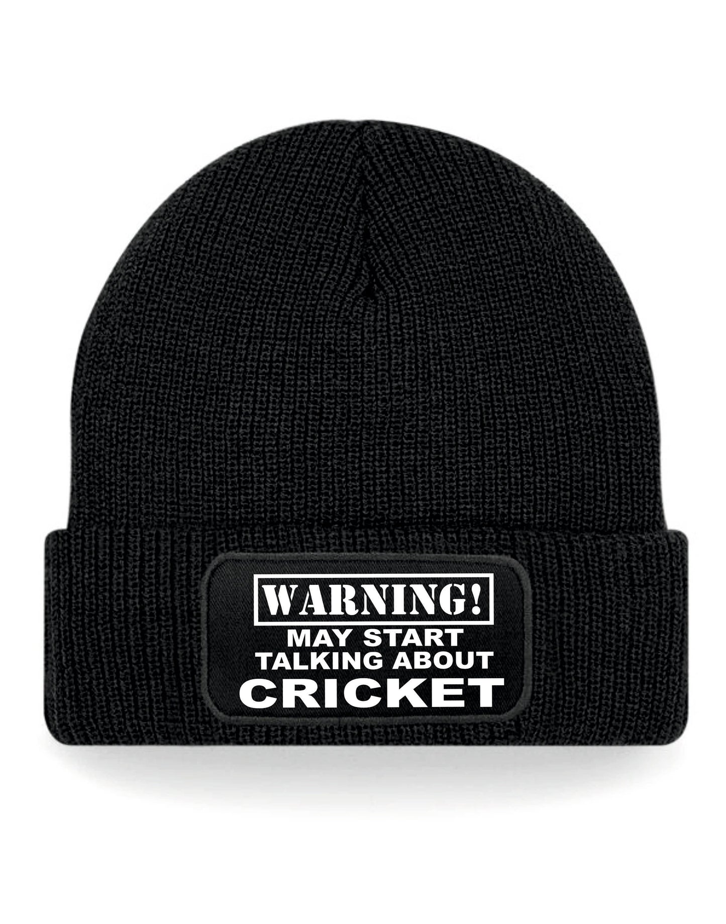 Warning May Talk About Cricket Beanie Hat Birthday Gift Great For Men & Ladies