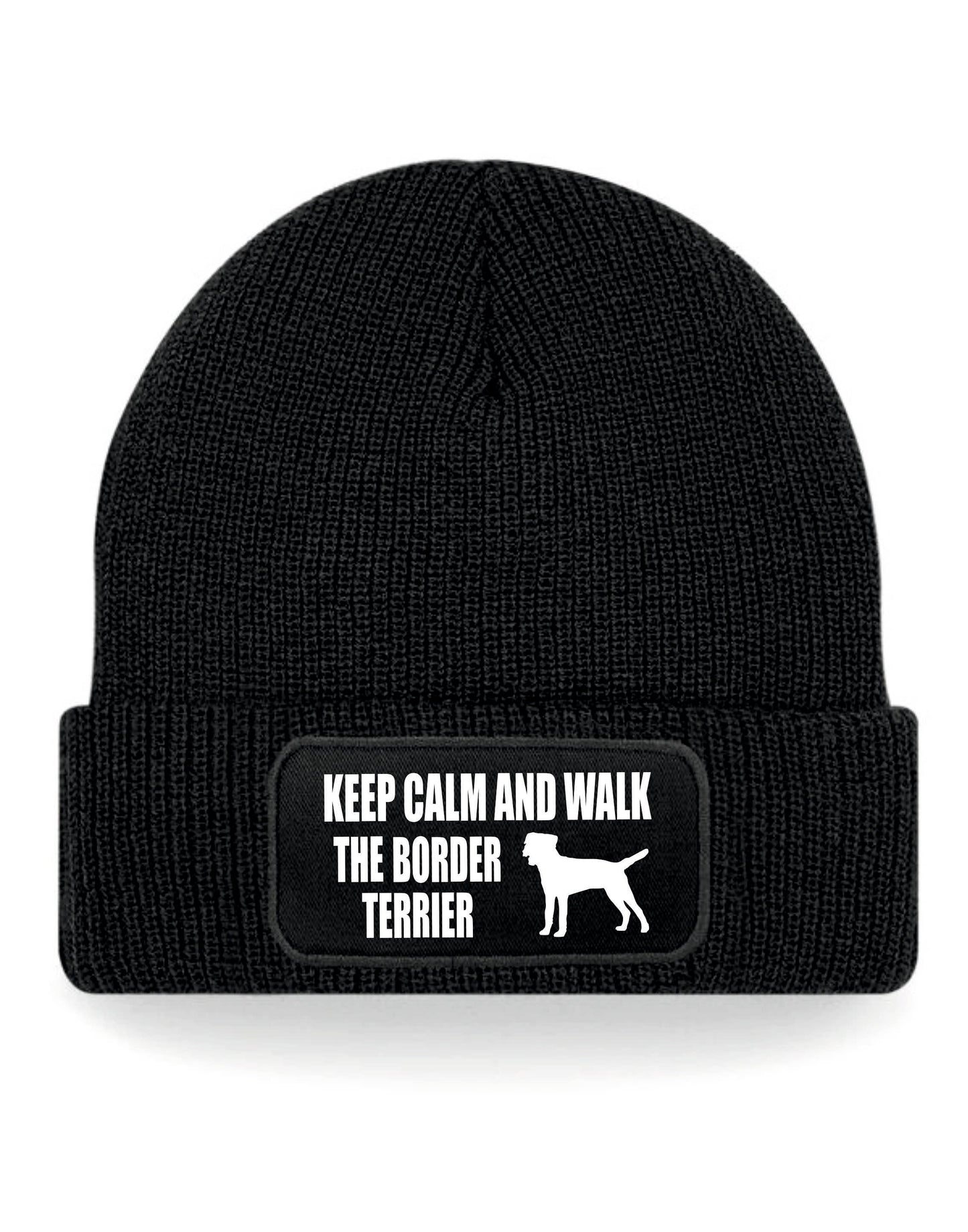 Keep Calm & Walk Border Terrier Beanie Hat Dog Lovers Gift For Men & Ladies