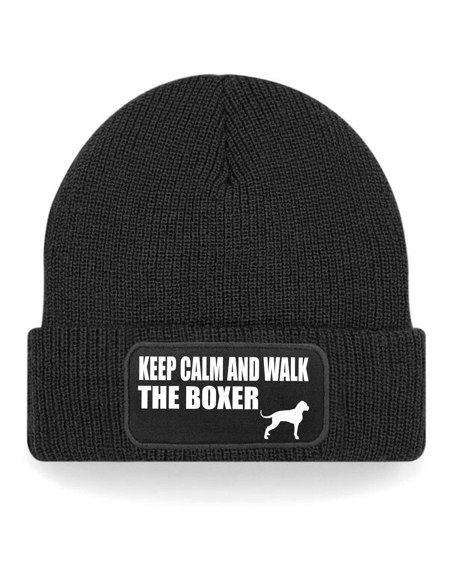 Keep Calm Walk The Boxer Beanie Hat Dog Lovers Gift For Men & Ladies