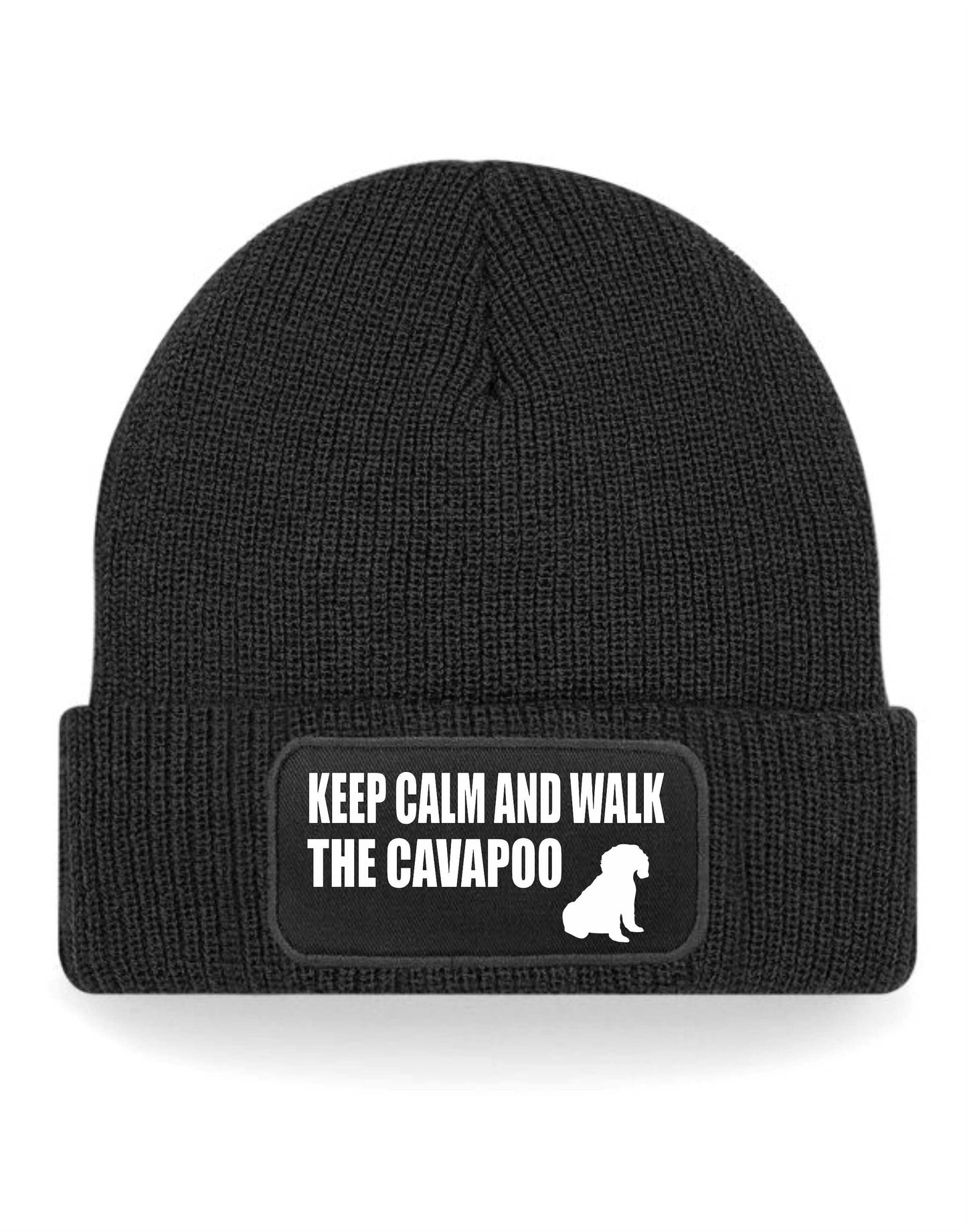 Keep Calm Walk The Cavapoo Beanie Hat Dog Lovers Gift For Men & Ladies