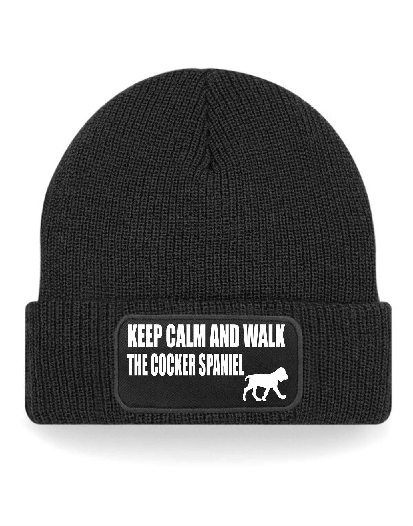 Keep Calm Walk The Cocker Spaniel Beanie Hat Dog Lovers Gift For Men & Ladies