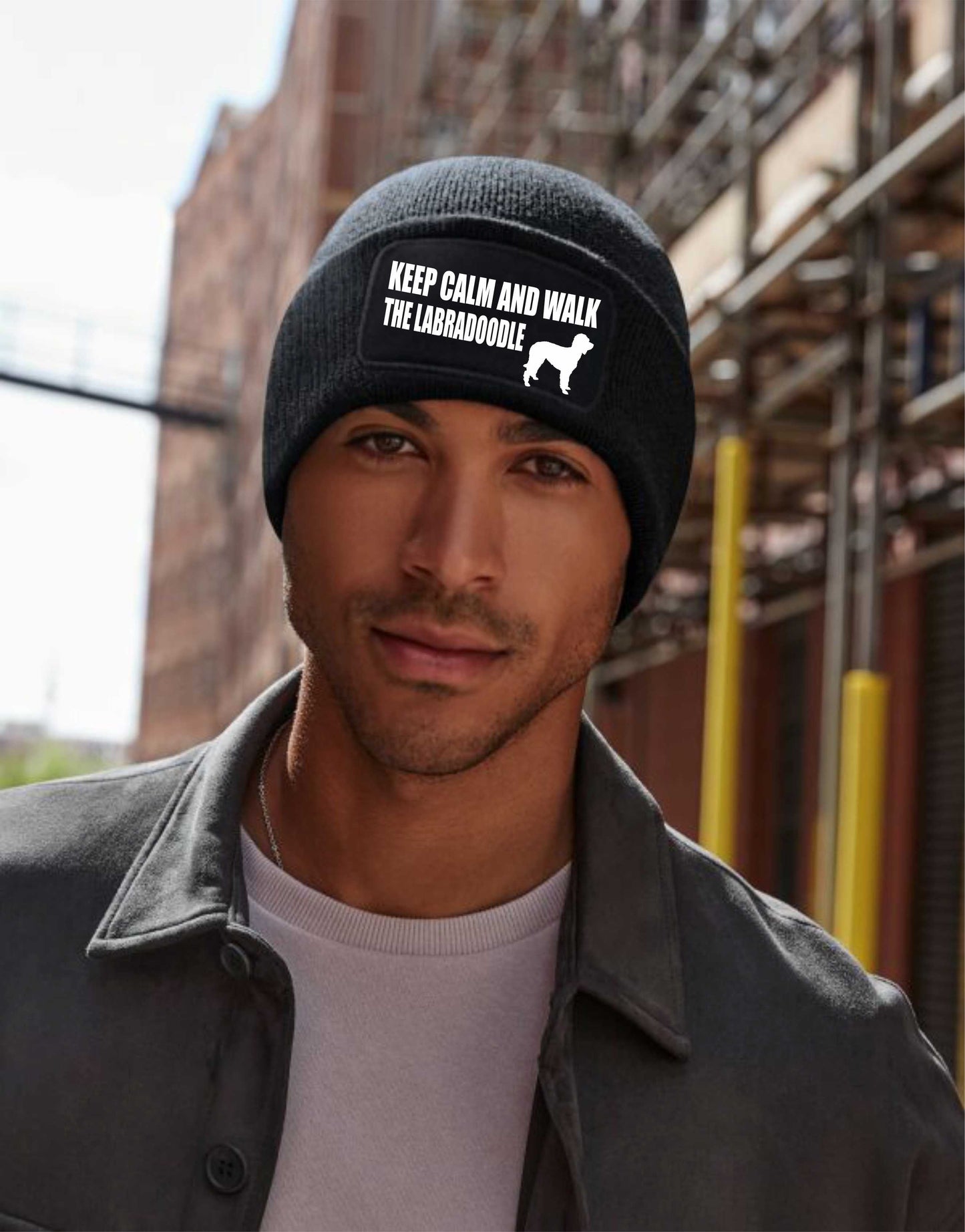 Keep Calm Walk The Labradoodle Beanie Hat Dog Lovers Gift For Men & Ladies