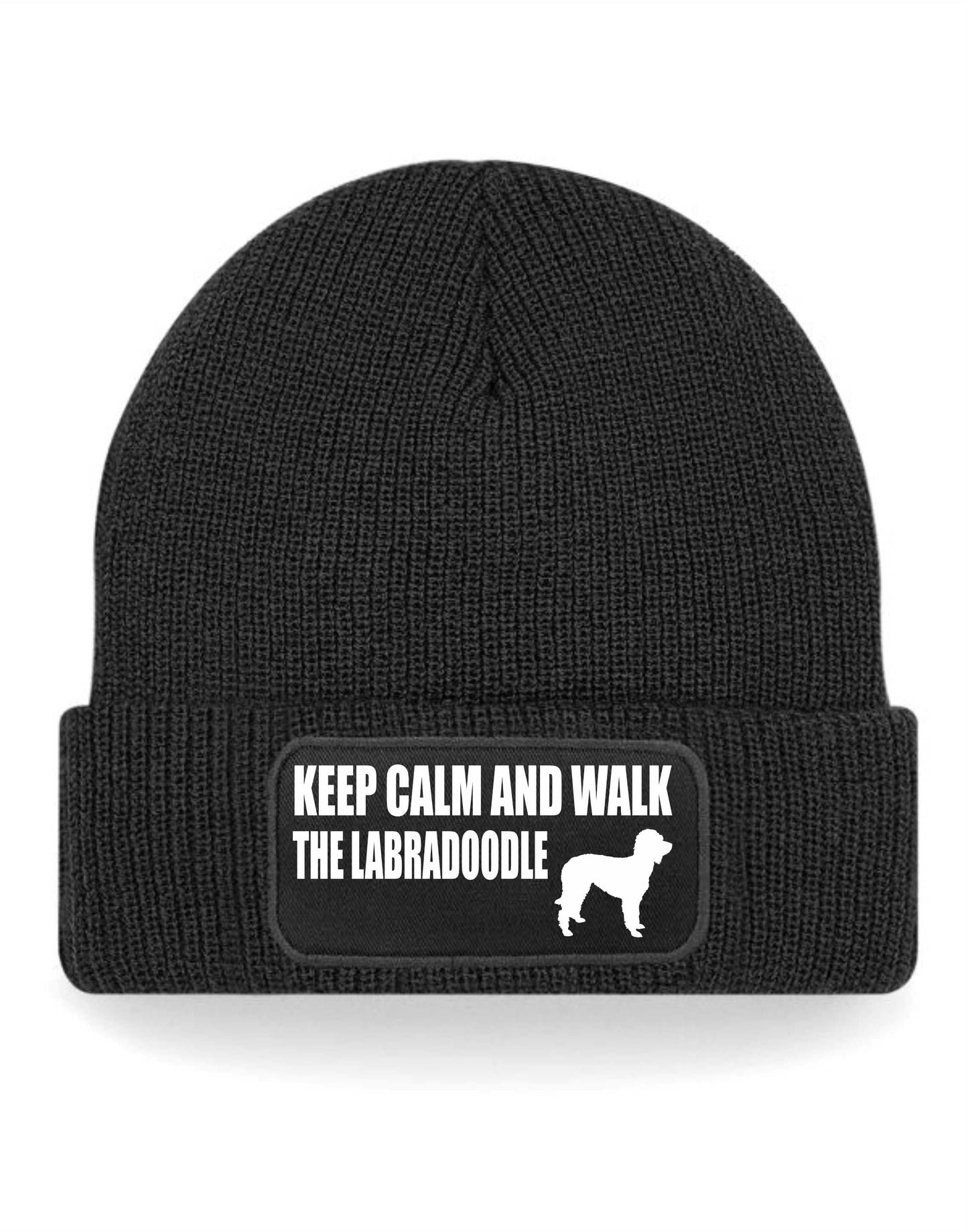 Keep Calm Walk The Labradoodle Beanie Hat Dog Lovers Gift For Men & Ladies