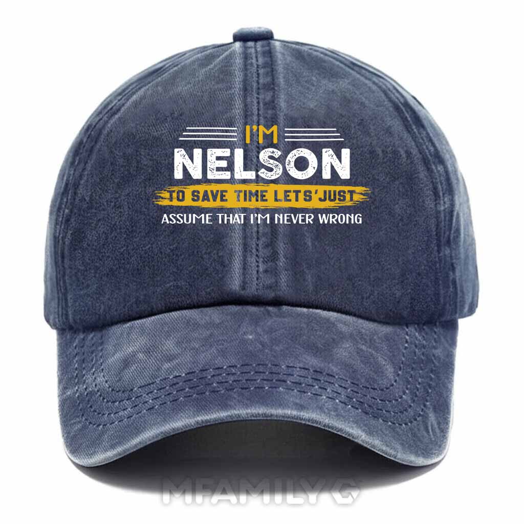 Nelson Never Wrong Washed Baseball Cap