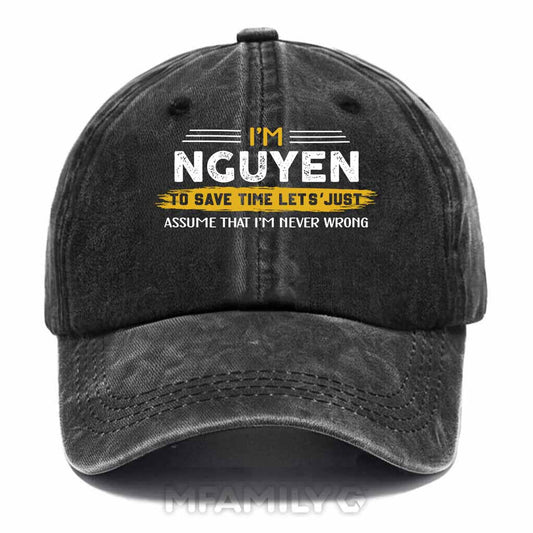 Nguyen Never Wrong Washed Baseball Cap