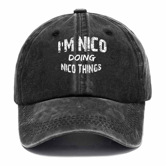 Nico Doing Nico Things Washed Baseball Cap