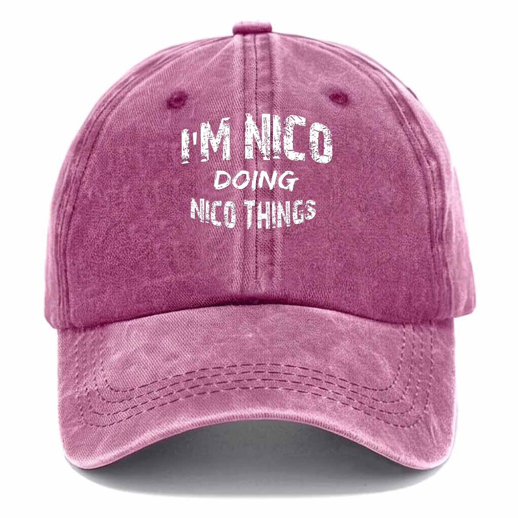 Nico Doing Nico Things Washed Baseball Cap
