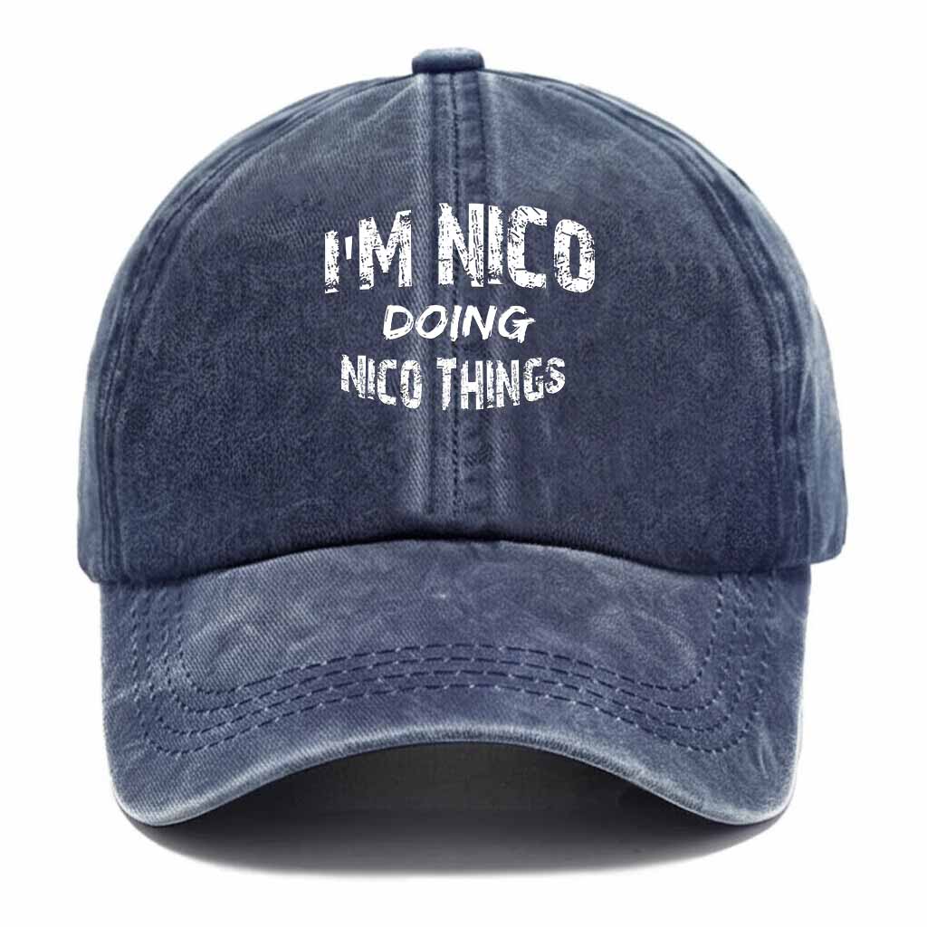 Nico Doing Nico Things Washed Baseball Cap