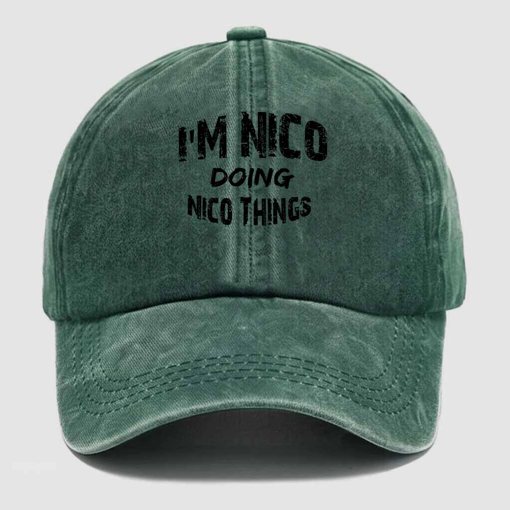 Nico Doing Nico Things Washed Baseball Cap