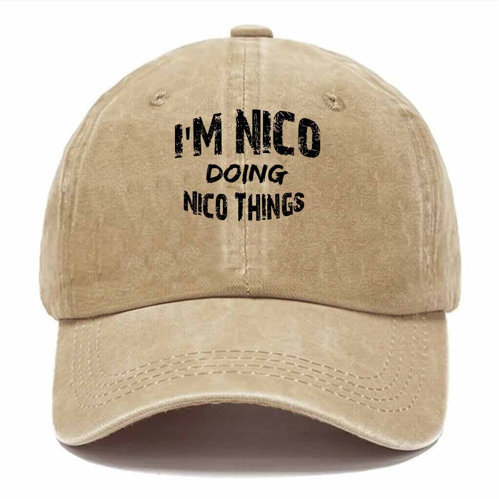 Nico Doing Nico Things Washed Baseball Cap