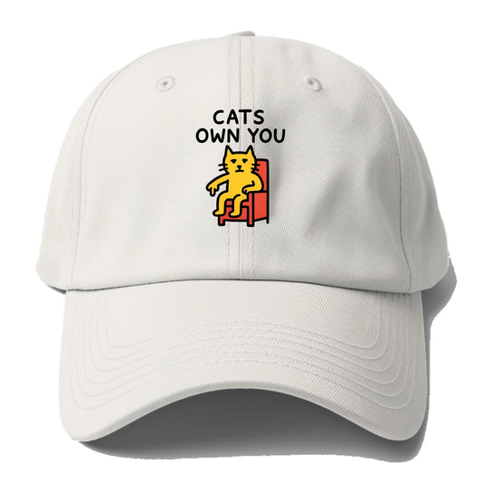 CATS OWN YOU | Cat on throne pointing down - Baseball Cap