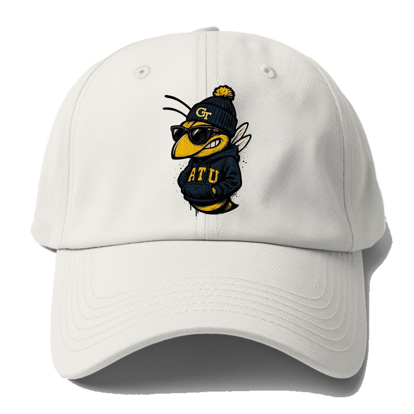 Atlanta Yellow Jacket wearing Georgia Tech beanie with GT patch - Baseball Cap