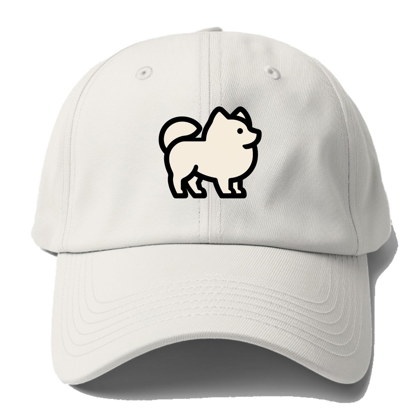 Pomeranian - Modern tiny fluffy logo wit - Baseball Cap