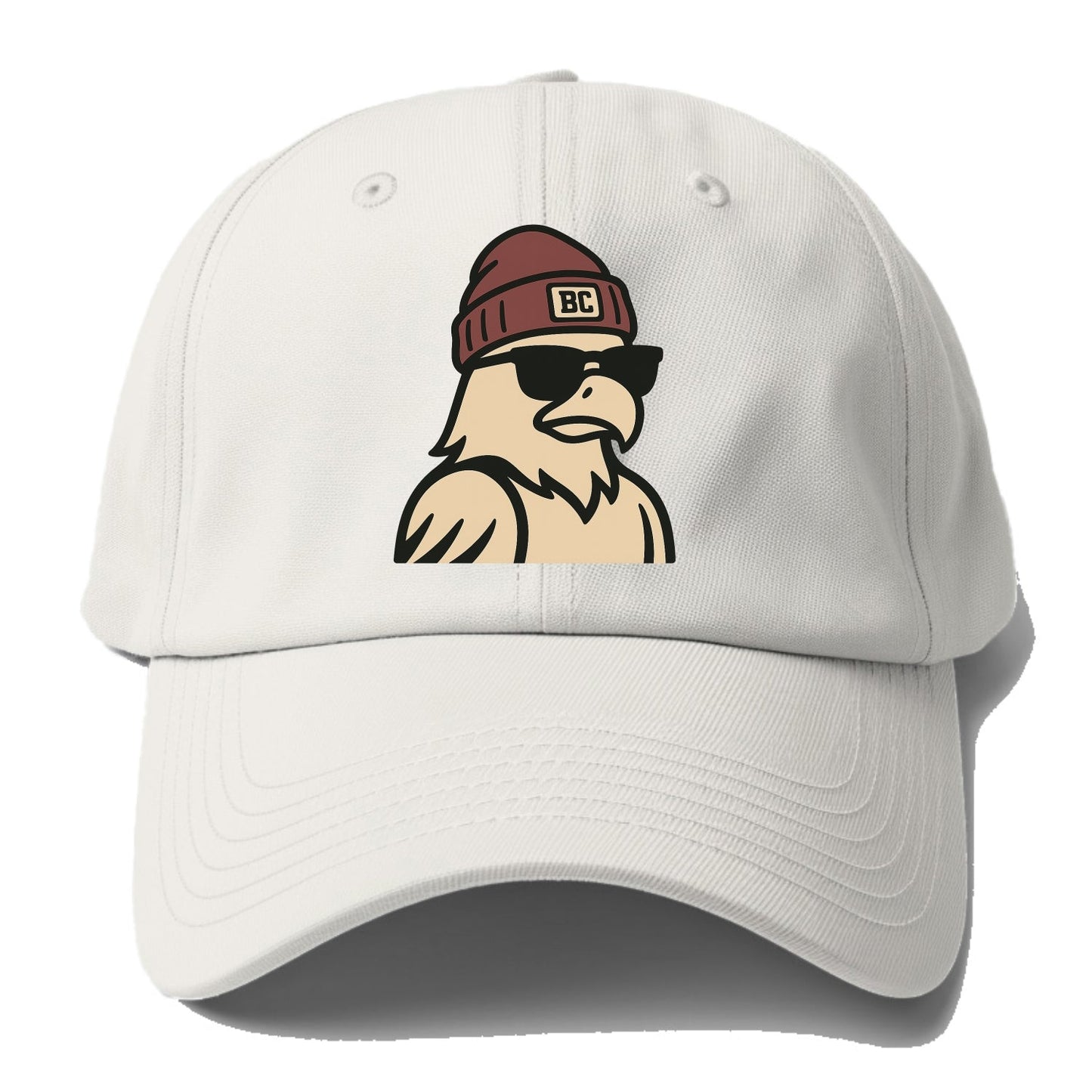Chestnut Hill Eagle wearing Boston College beanie with BC patch - Baseball Cap
