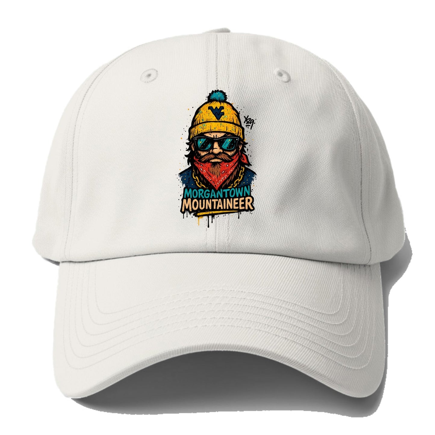 Morgantown Mountaineer wearing West Virginia beanie with WV patch - Baseball Cap