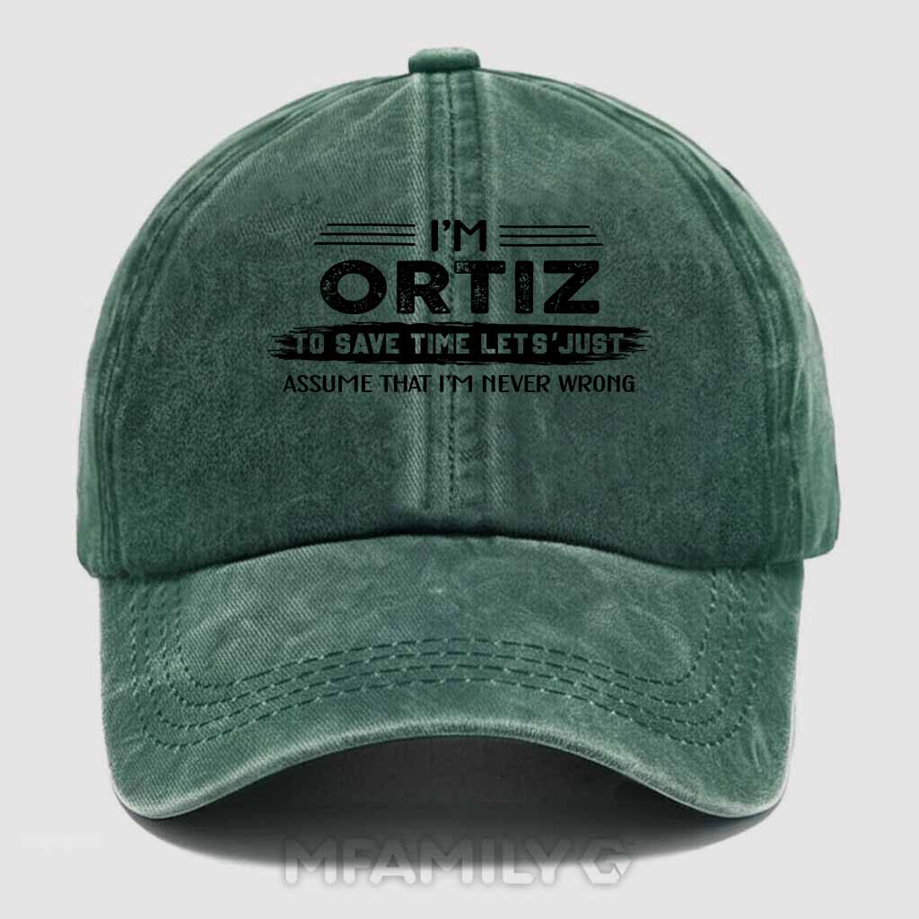 Ortiz Never Wrong Washed Baseball Cap