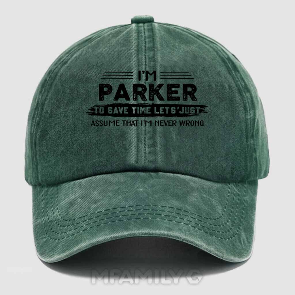 Parker Never Wrong Washed Baseball Cap