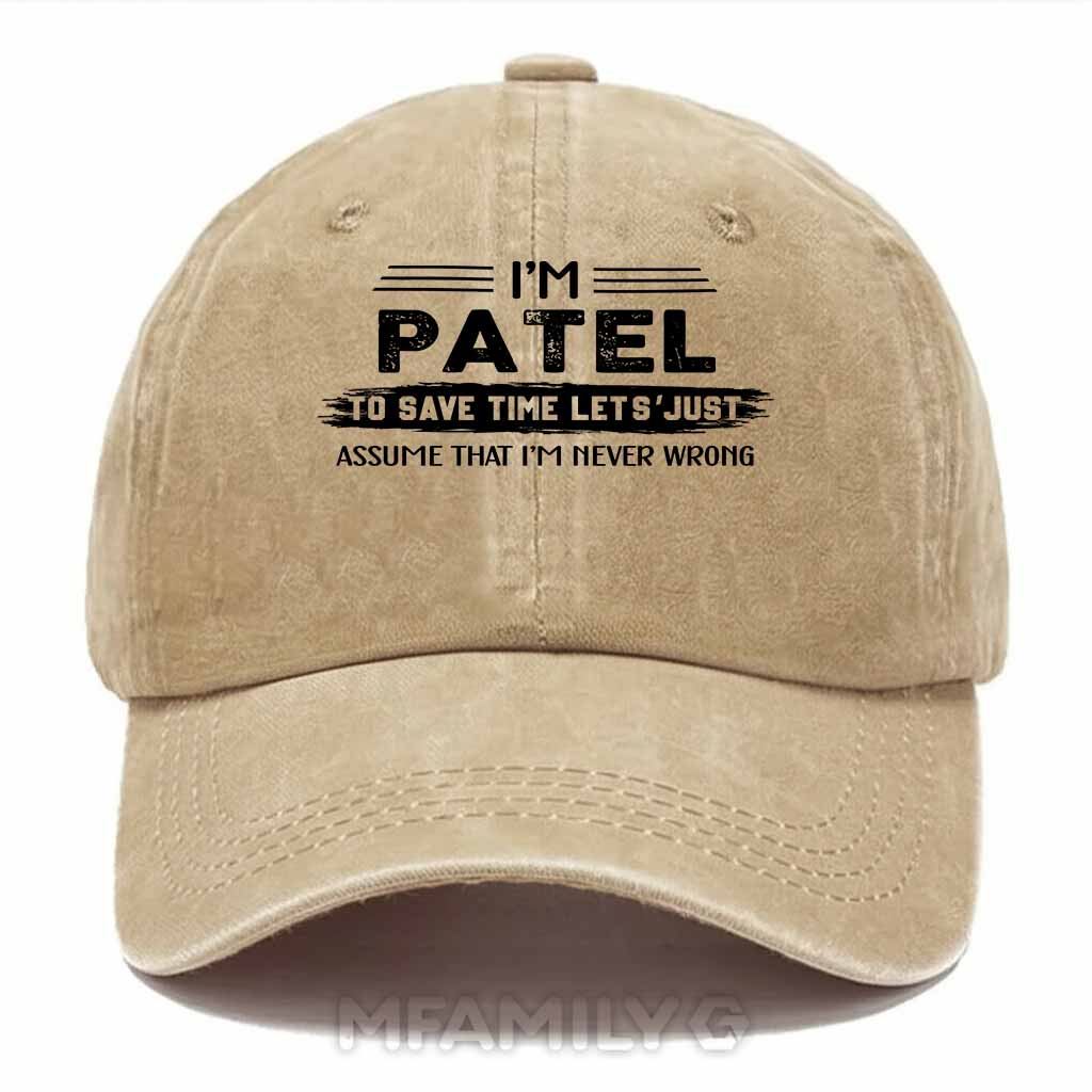 Patel Never Wrong Washed Baseball Cap