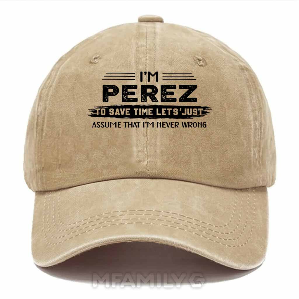 Perez Never Wrong Washed Baseball Cap