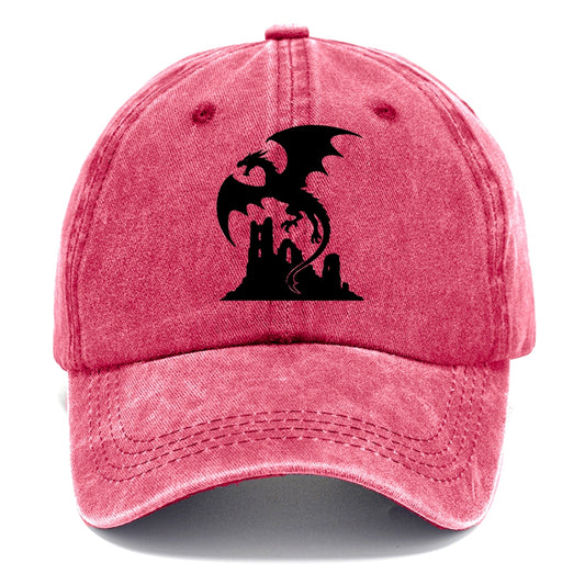 Dragon flying over castle ruins - Classic Cap