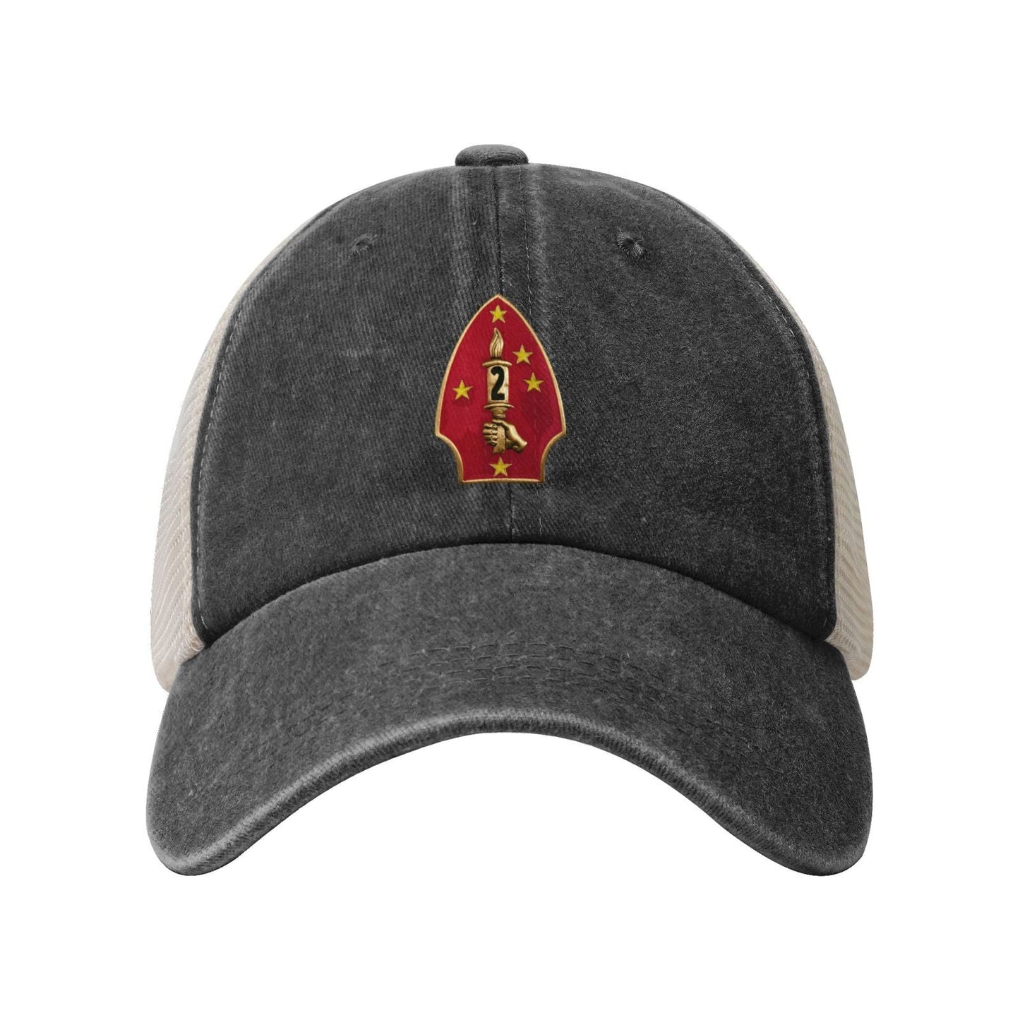 2nd MarDiv Printed unisex baseball cap adjustable grid baseball cap veteran gift