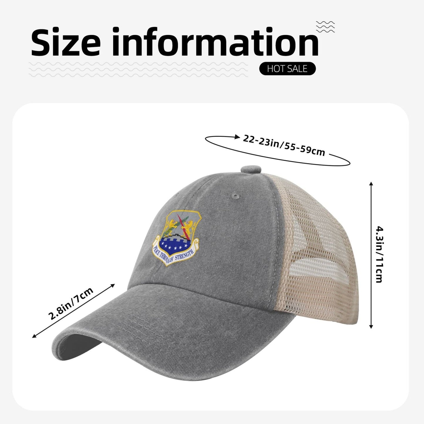 100th Air Refueling Wing Printed unisex baseball cap adjustable grid baseball cap veteran gift