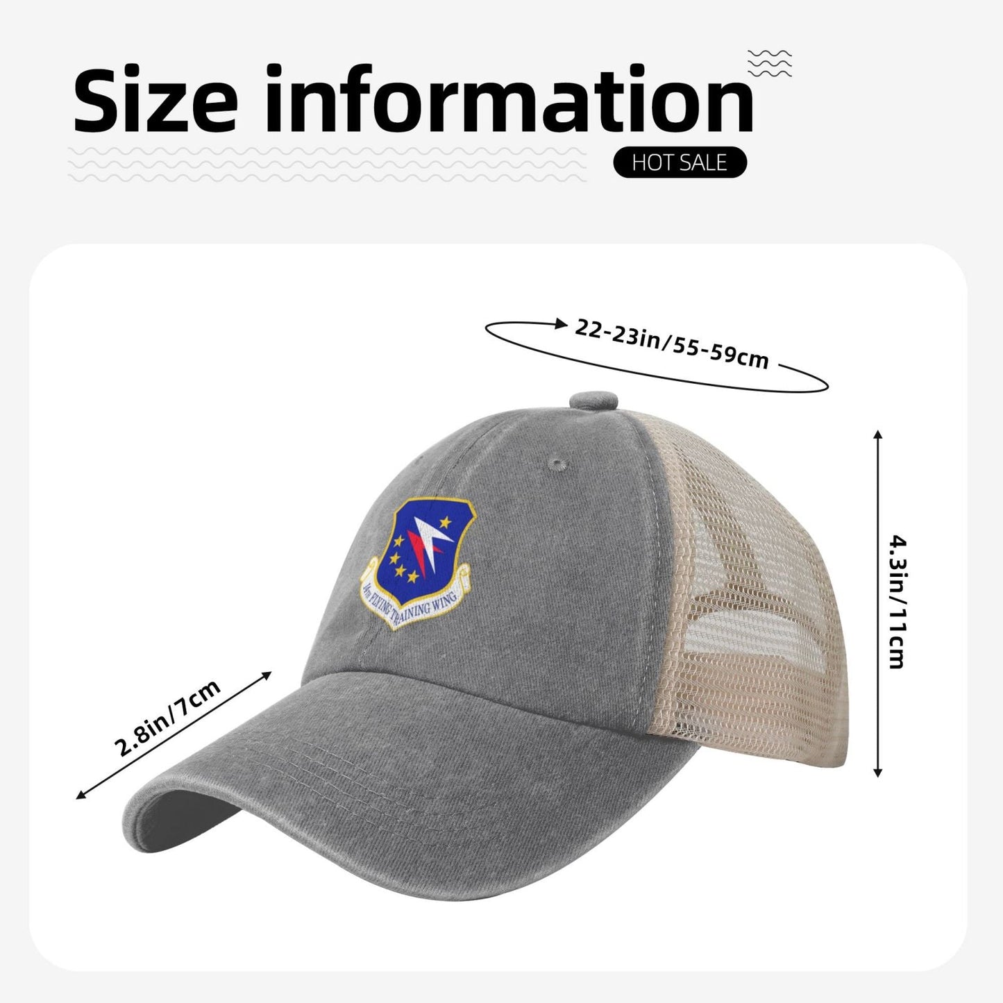 14th Flying Training Wing Printed unisex baseball cap adjustable grid baseball cap veteran gift