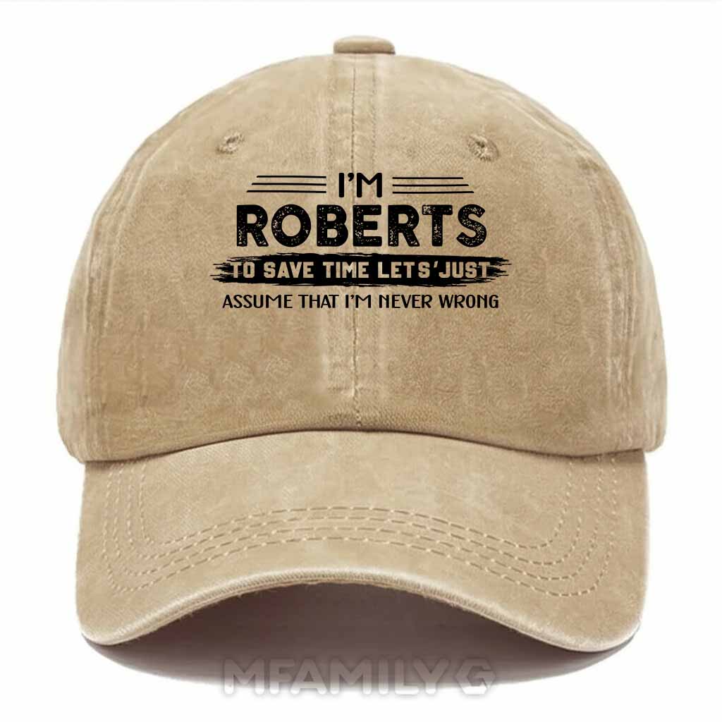 Roberts Never Wrong Washed Baseball Cap