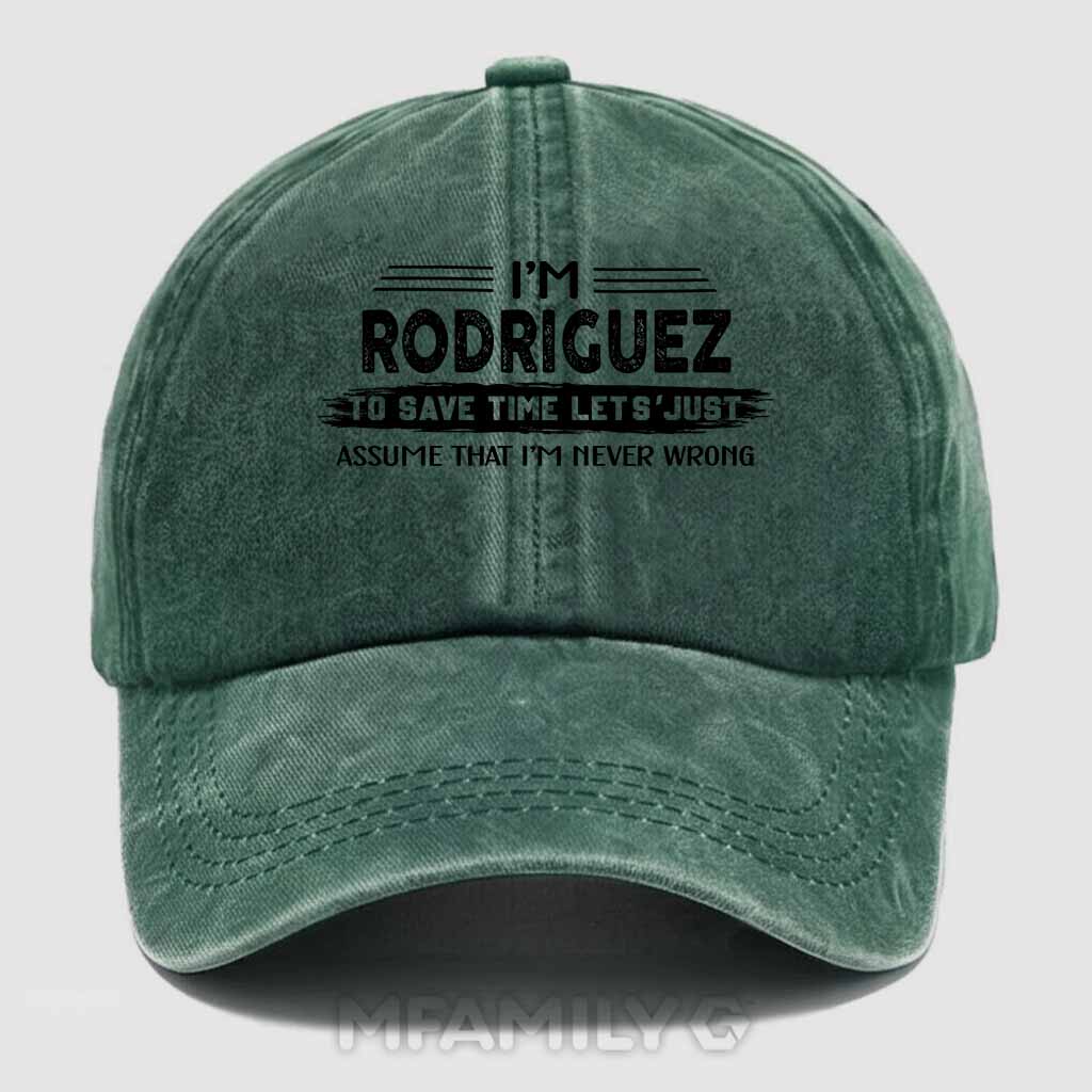 Rodriguez Never Wrong Washed Baseball Cap