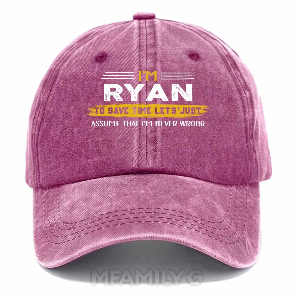 Ryan Never Wrong Washed Baseball Cap