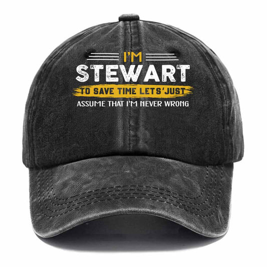 Stewart Never Wrong Washed Baseball Cap