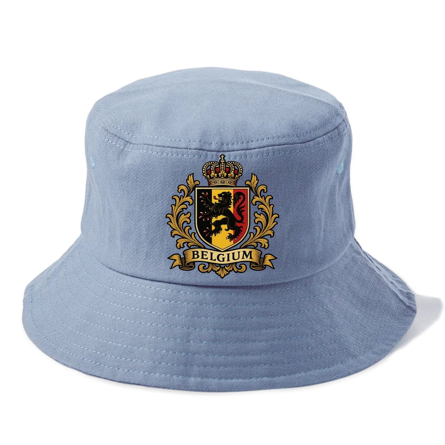 Belgium Lion Emblem (black Lion Rampant, Black/yellow/red Shield) Bucket Hat