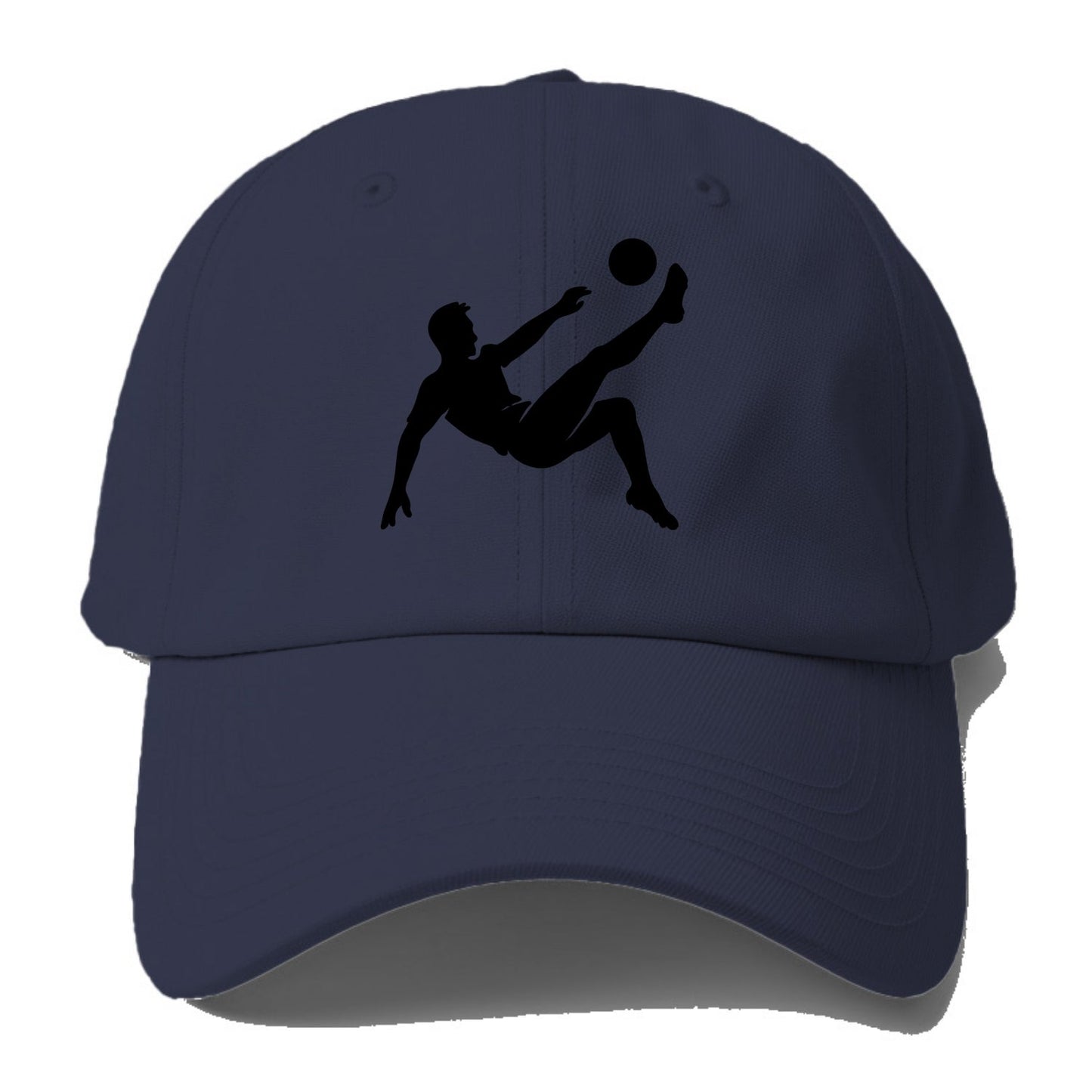 Soccer player kicking ball mid-air - Baseball Cap