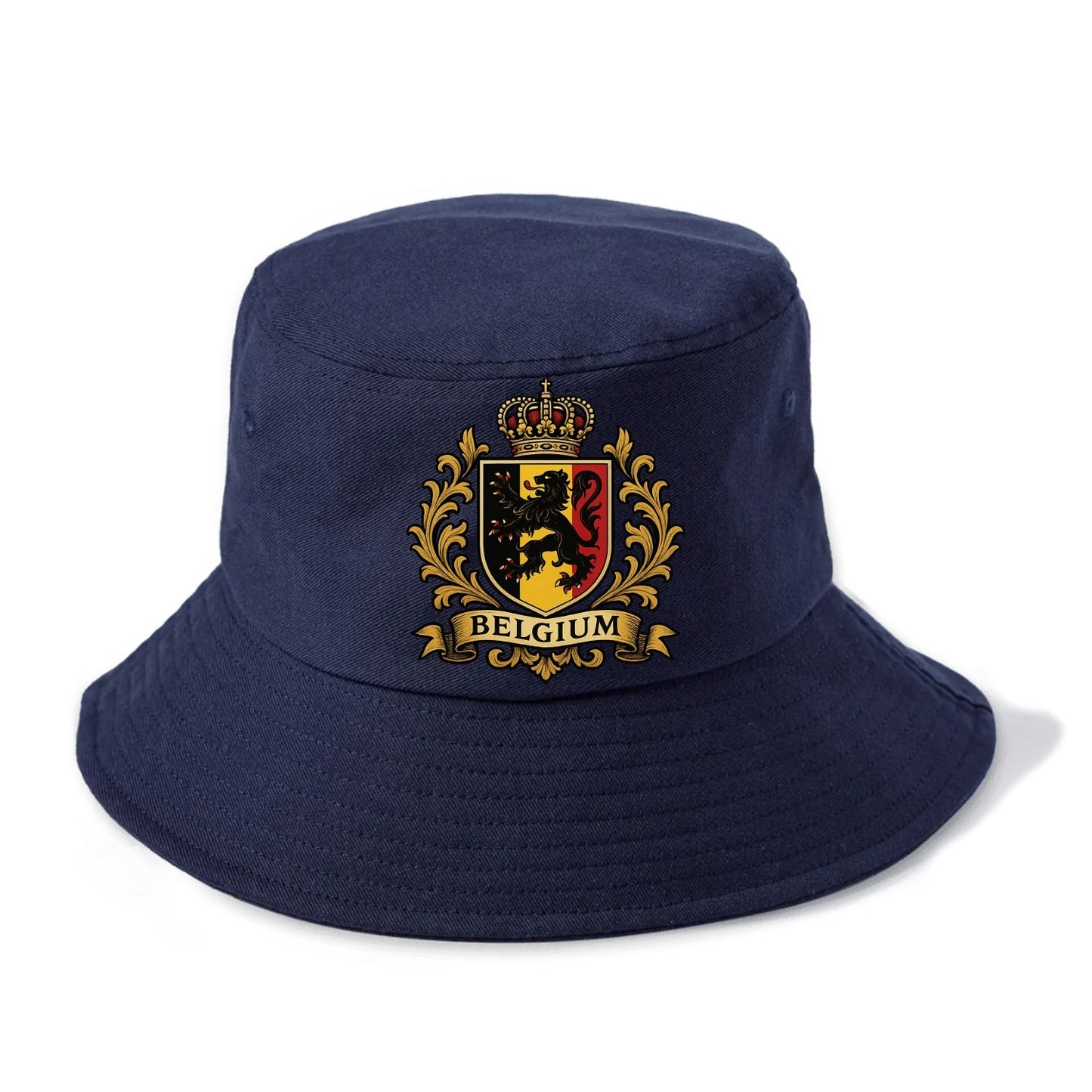 Belgium Lion Emblem (black Lion Rampant, Black/yellow/red Shield) Bucket Hat