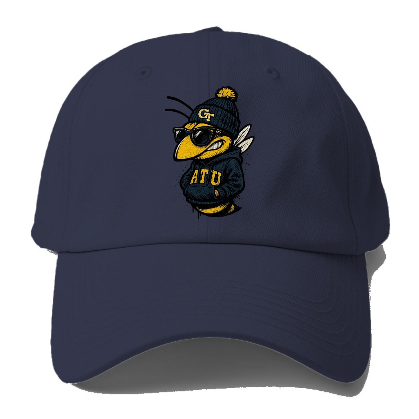 Atlanta Yellow Jacket wearing Georgia Tech beanie with GT patch - Baseball Cap
