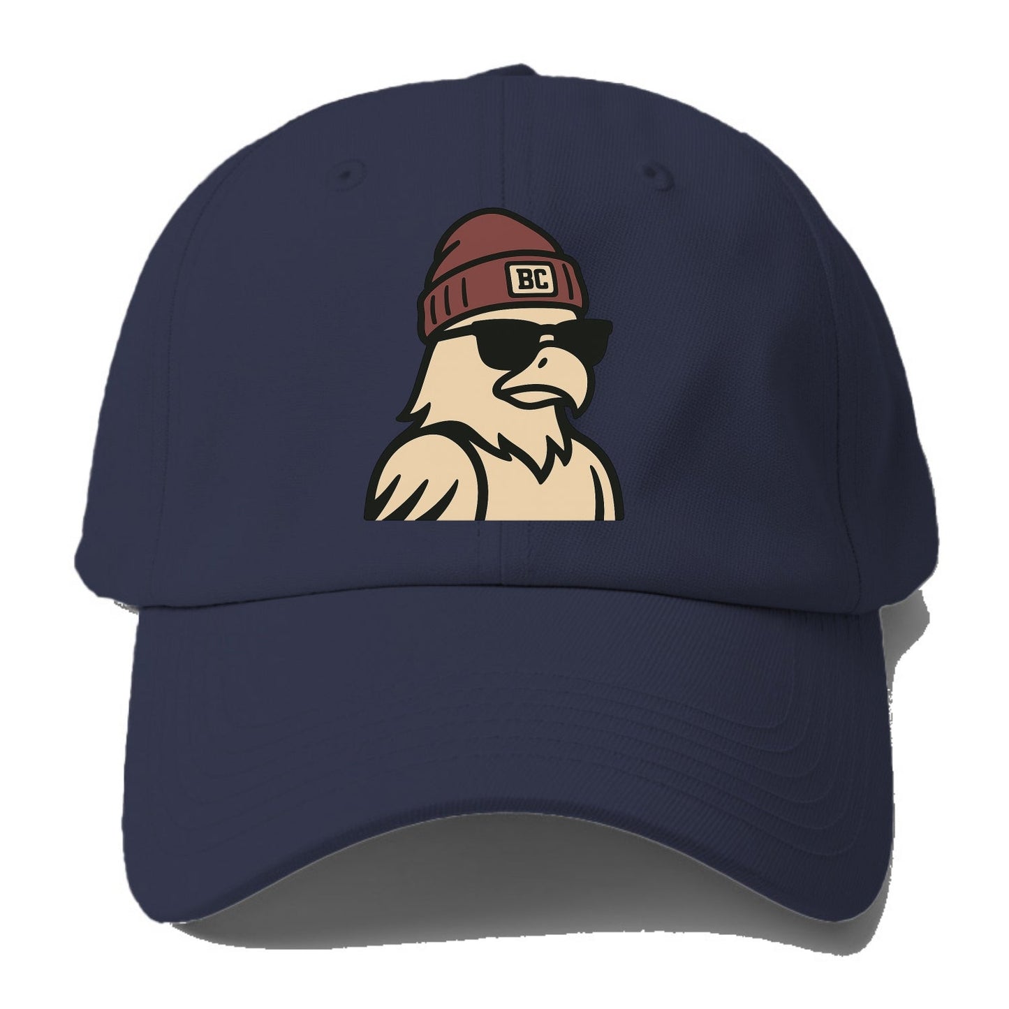 Chestnut Hill Eagle wearing Boston College beanie with BC patch - Baseball Cap