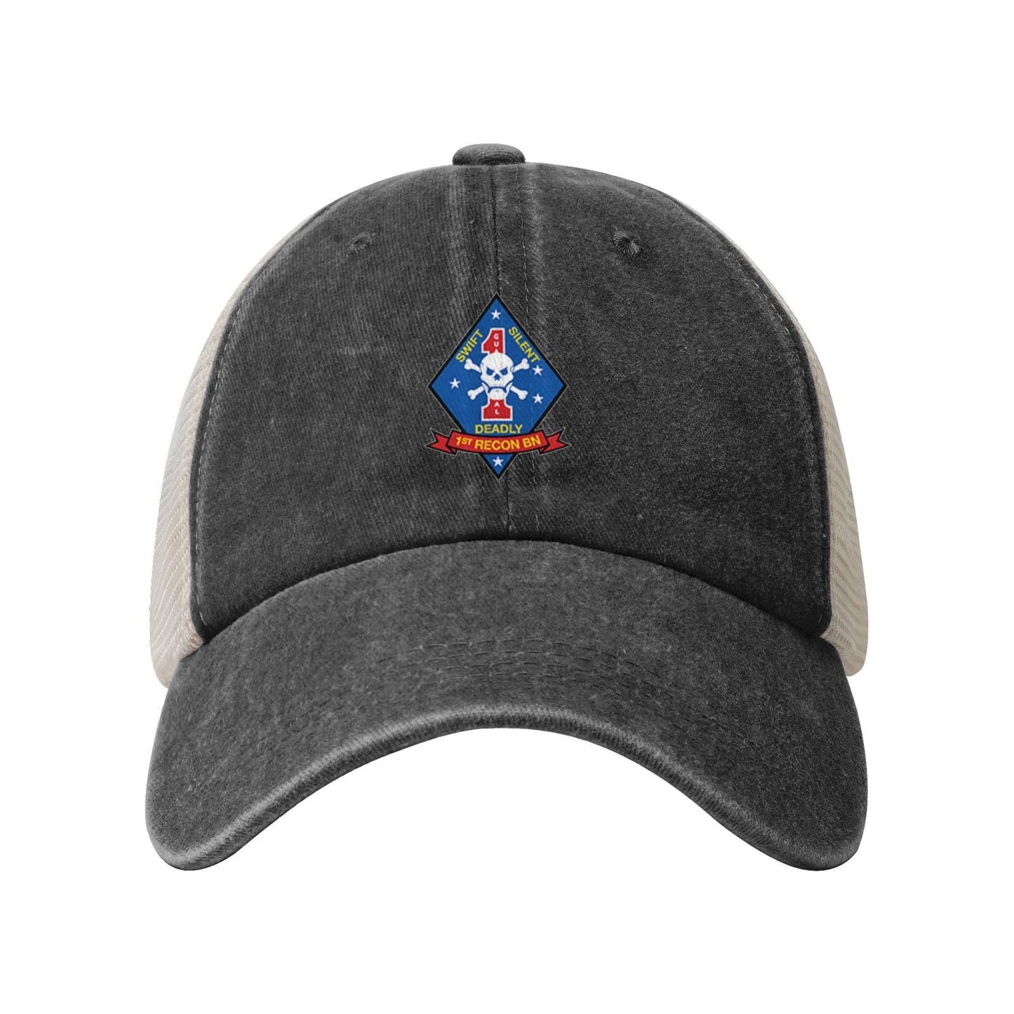 1st Recon Bn Color Printed unisex baseball cap adjustable grid baseball cap veteran gift