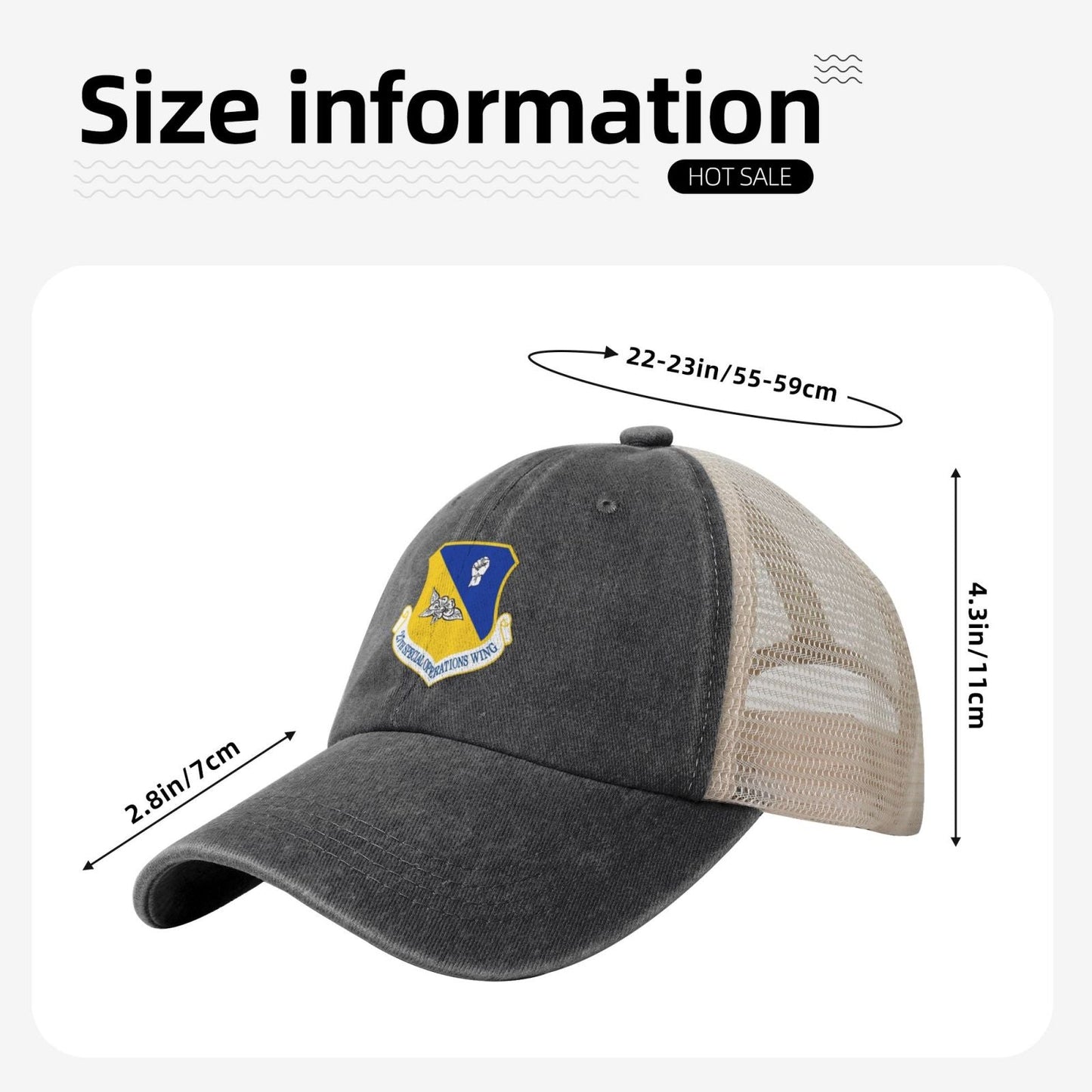 27th Special Operations Wing Printed unisex baseball cap adjustable grid baseball cap veteran gift