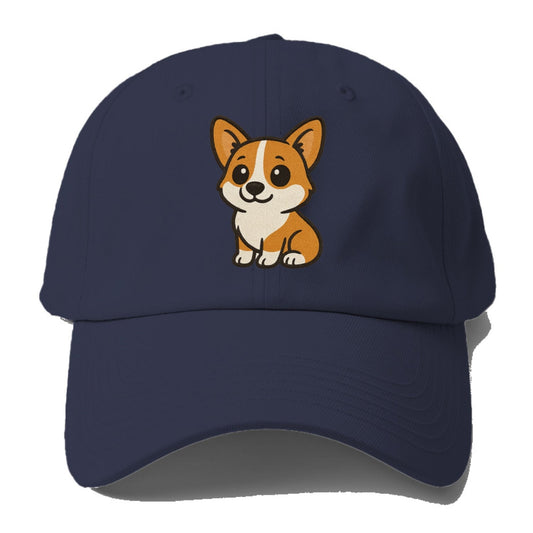 Corgi Orange And White Sitting Pose With Short Legs Portrait Design Baseball Cap