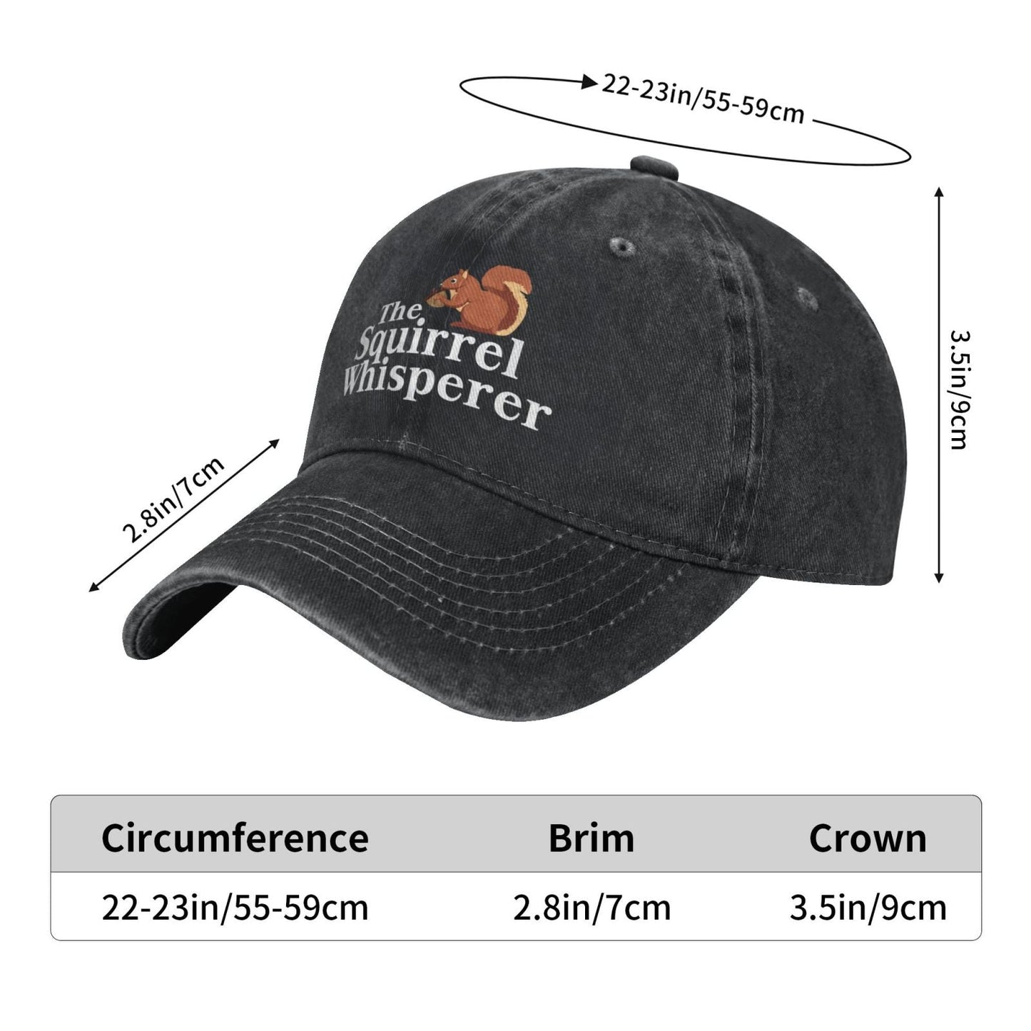 The Squirrel whisperer Printing unisex baseball cap adjustable hats veteran gift