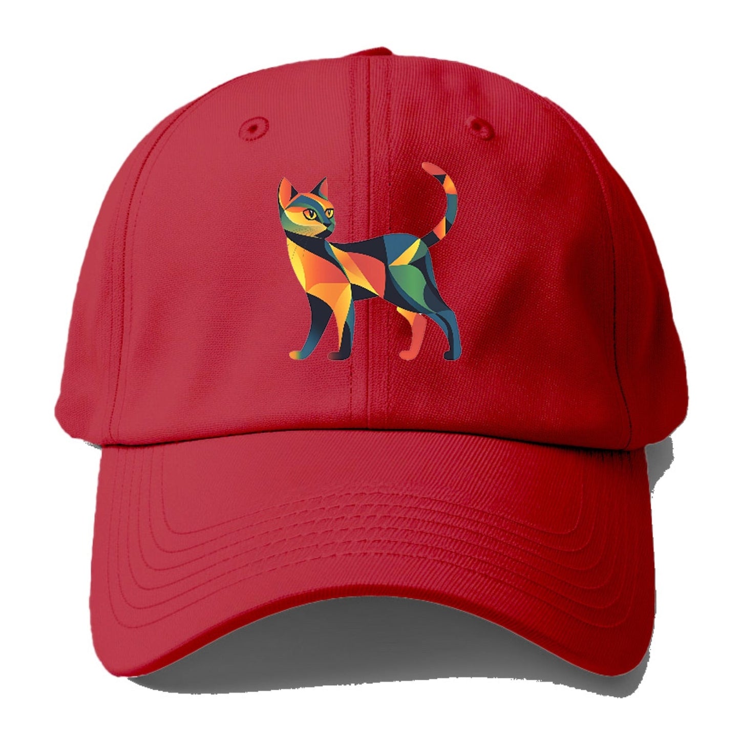 Vibrant Geometric Cat Baseball Cap