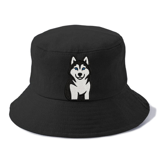 Husky Blue Eyes Piercing Gaze Bucket Hat