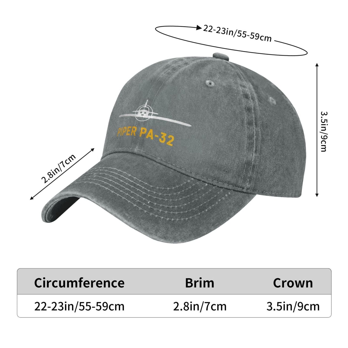 Piper PA-32 Printing unisex baseball cap adjustable hats Outdoor leisure hat veteran gift