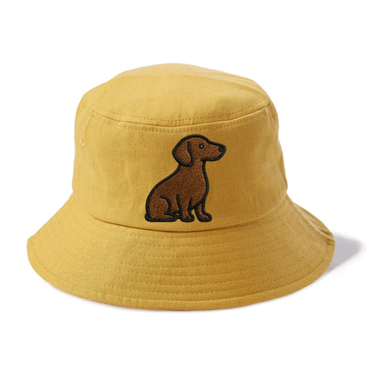 Chocolate Brown Dachshund Loyal Charm Bucket Hat