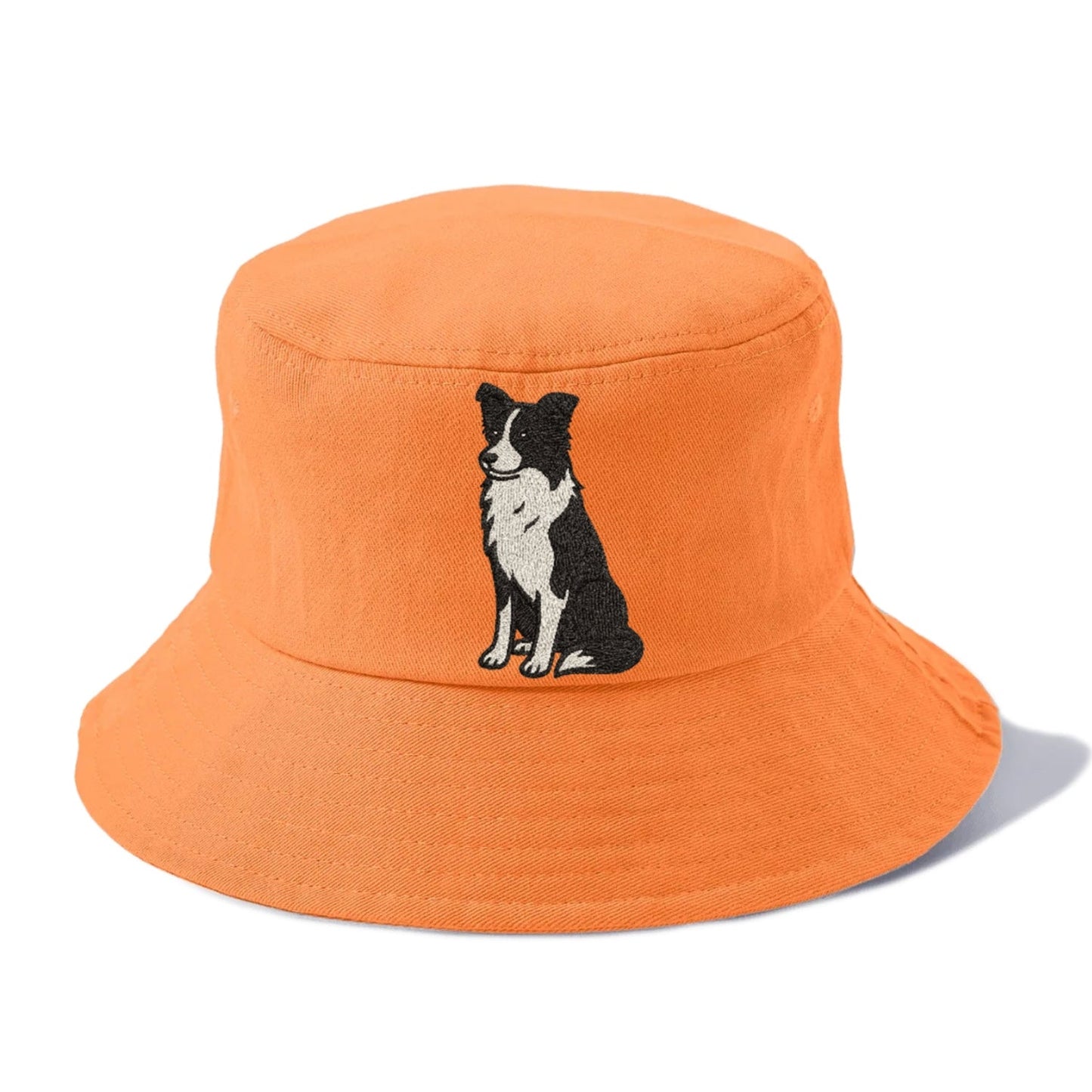 Border Collie Black And White Sitting Pose Bucket Hat