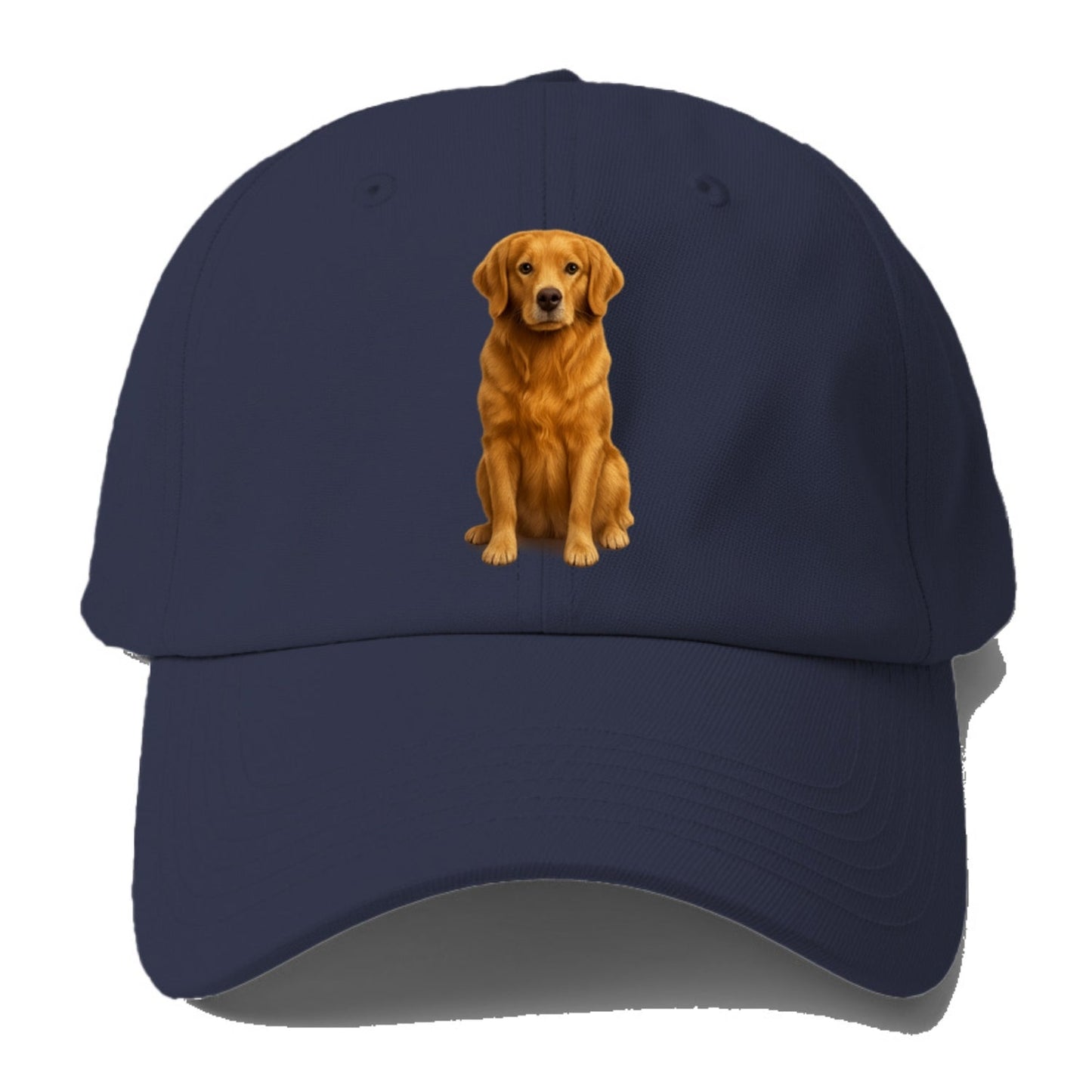 Golden Retriever Portrait On Brown Background Baseball Cap
