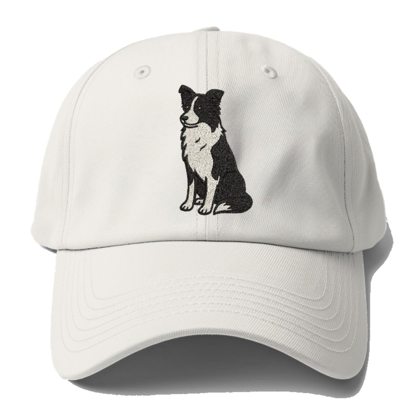 Border Collie Black And White Sitting Pose Baseball Cap