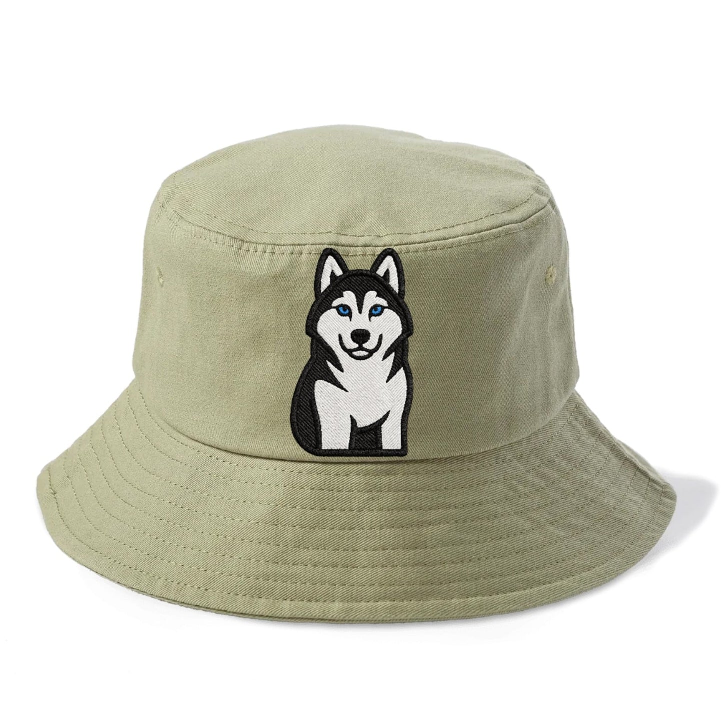 Husky Blue Eyes Piercing Gaze Bucket Hat