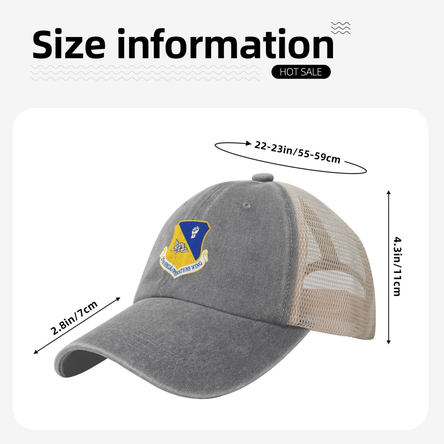 27th Special Operations Wing Printed unisex baseball cap adjustable grid baseball cap veteran gift