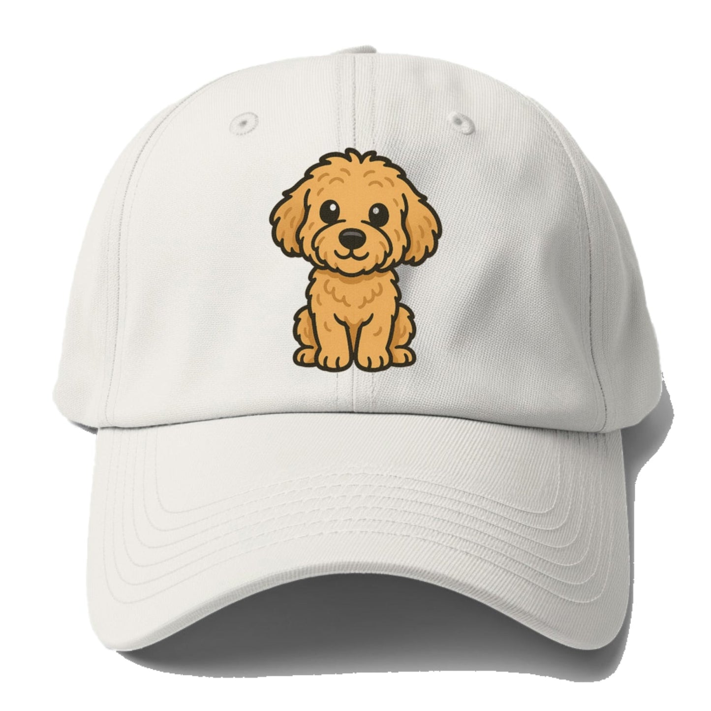 Goldendoodle Curly Golden Sitting Pose Portrait Design Baseball Cap
